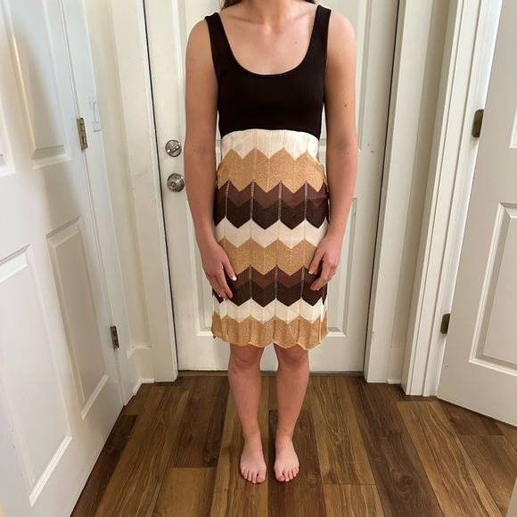 Vintage Bebe‎ geometric pattern dress. Sz Med. - Picture 1 of 7